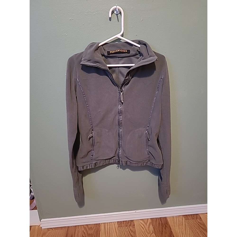 Frauenschuh Women's Ski Full Zip Gray Nylon Fleece Jacket Size‎ Large